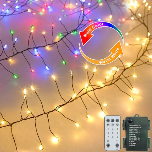 Image of Dual Color Christmas Fairy Lights Battery Powered (Warm White & Multicolor)