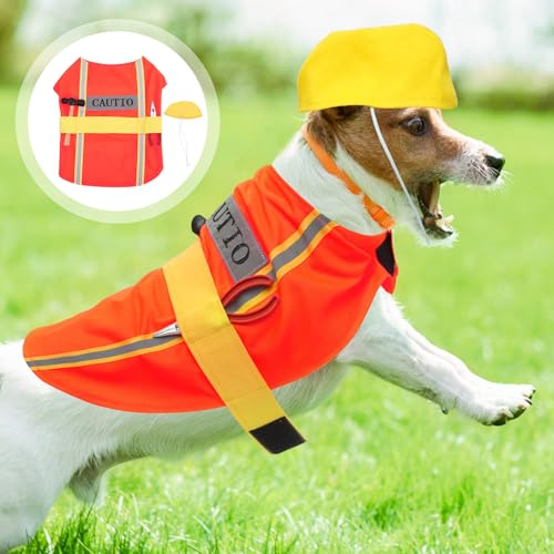 Disfraz para Perros con Apariencia de Ingeniero Naranja L miniatura 5