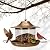 Bird Feeder for Outdoors Hanging, Heavy Duty Metal Bird Feeder for Wild Birds, 4.5Lbs Large Capacity Weatherproof Birdfeeder for Outside Garden Yard,Easy to Clean and Fill, (Bronze)
