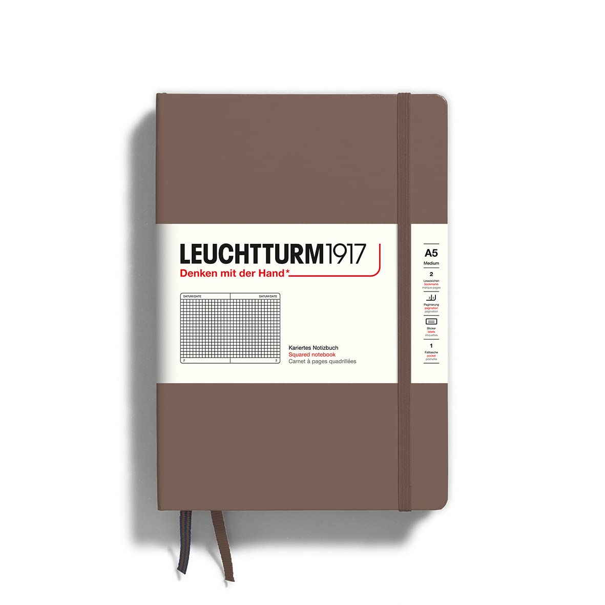 LEUCHTTURM1917 - Notebook Hardcover Medium A5-251 Numbered Pages for Writing and Journaling (Warm Earth, Squared)