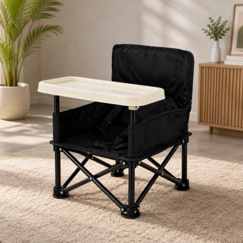 Image of Baby foldable chair | Space Saver Baby Seat Booster High Chair Camping Chair for Kids | Toddler Beach Chair for Travel, Outdoor | Folding Chair with Tray with Compact Design(multi color)(pack of 1)