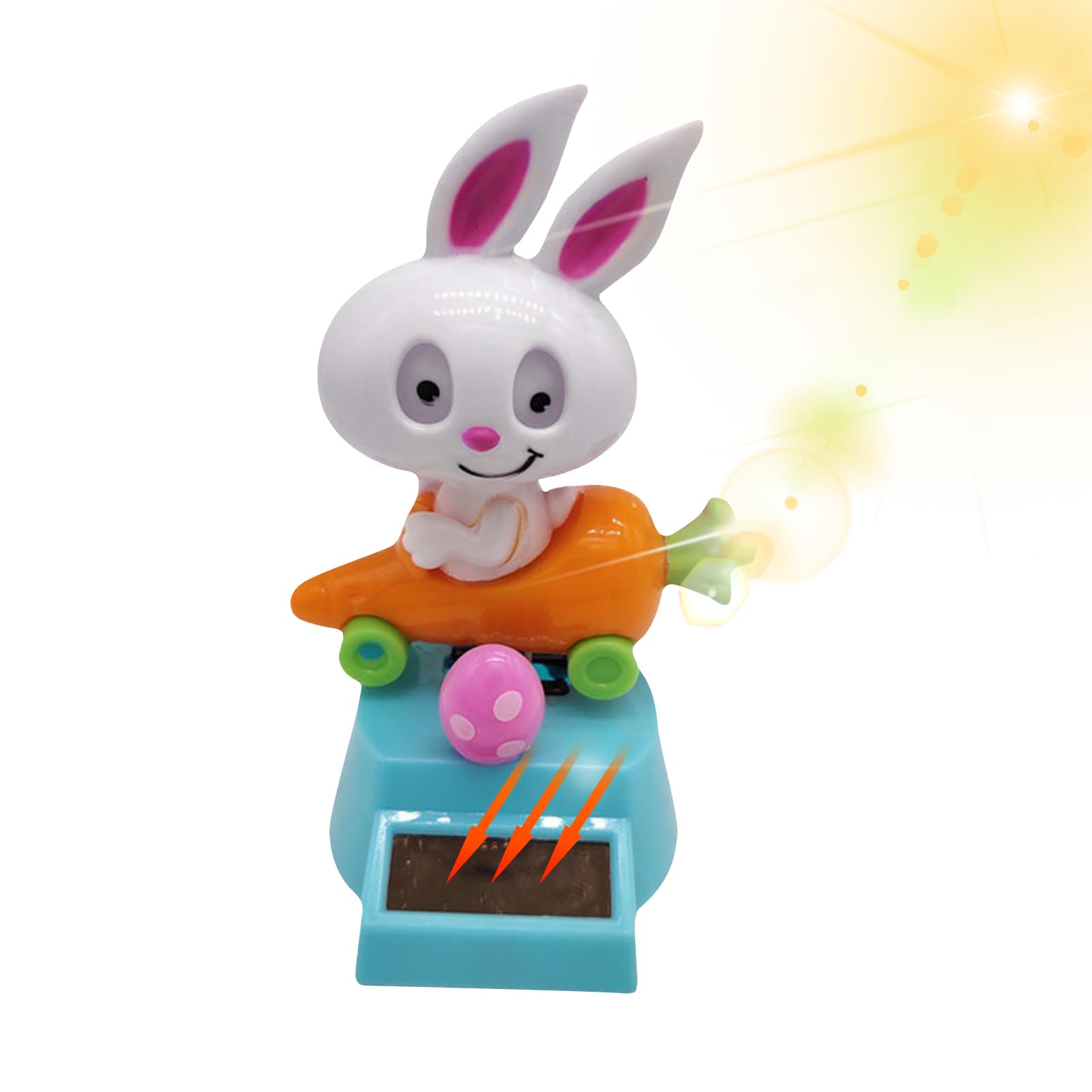 Figurine Solaire Dansante Lapin-carotte 11 Cm – Déco Voiture, Bureau Ou Rebord De Fenêtre – Zéro Pile !