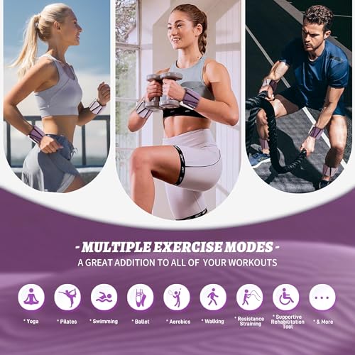 Image of BECOJADDE Ankle Weights for Women Wrist Weights Set of 2 (1 lb /2 lb Each) Adjustable Arm Leg Weight for Womens Men Suitable for Walking Swimming Running Pilates Yoga Gym
