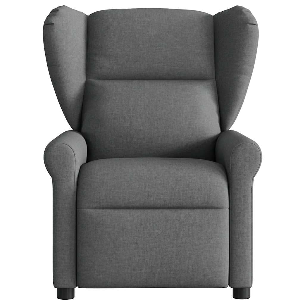 IKAYAA Sillón de Masaje Reclinable Tela, Sillón De Relax, Sillon Masaje Relax, Sillon Relax con Bolsillos Laterales, Sofá Individual, Sofá Relax, Butaca Orejera para Salón Oficina Gris Oscuro