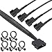 Xiatiaosann - Paquete de 5 ventiladores Molex de 4 pines a PC, Molex de 4 pines macho a 4 x 3 pines y 4 pines Cable adaptador de funda de ventilador para PC