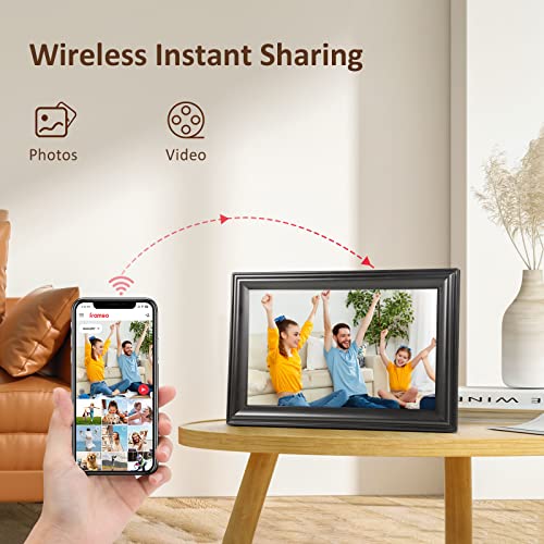WiFi Digital Picture Frame 10.1 Inch, 1080P IPS Touch Screen Digital Photo Frame with 16GB Memory, Auto-Rotate, Wall Mountable, Instantly Send Photos or Videos from Anywhere via Frameo App - Image 4