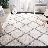 Safavieh Dallas Shag Collection SGD257F Ivory and Grey Area Rug (8' x 10')