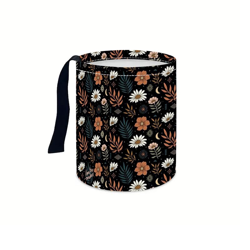 Image of Portable Reusable Waterproof Car Trash Bin, Multipurpose Vehicle Organizer, Road Trip Essentials (Little Flower)