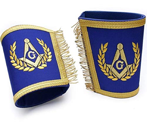 Guanteletes bordados rituales y puños Masonic Regalia para ceremonias