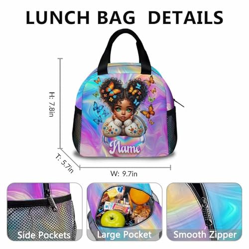 School Backpack Set for Girls, Personalized 3Pcs School Backpacks Matching Combo for Travel Camping, Custom Lightweight Schoolbag with Lunch Bag Bundle for Children Age 6-123