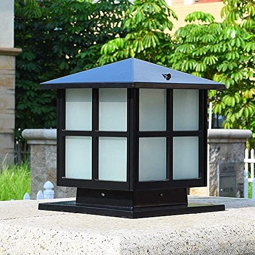 Lanterne de poteau en aluminium étanche IP65 au design de clôture carrée