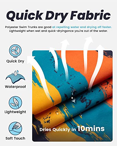 Image of maamgic Mens Swim Trunks Quick Dry Swim Shorts with Mesh Lining Funny Swimwear Bathing Suits 7inch
