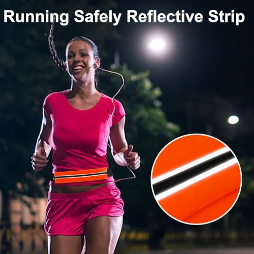 Image of Running Belt Fanny Pack Men and Women Slim Running Bag Money Belt | Lightweight，Waterproof Soft Material，Adjustable Elasticated Belt，Reflective Strip，Running Essentials，Best Gifts