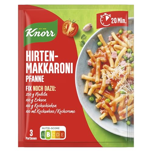 Knorr Fix Würzmischung Hirten-Makkaroni Pfanne für eine leckere Nudelpfanne ohne geschmacksverstärkende Zusatzstoffe 3 Portionen