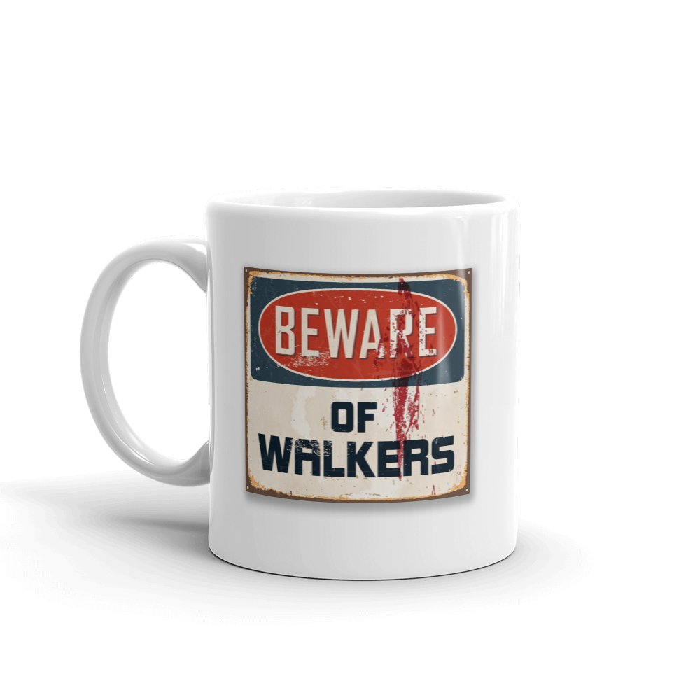 Dv Mugs Ltd Multi Awesome Beware Of Walkers Mug - Zombie Dead Walking Zombies Brother Gift #5732