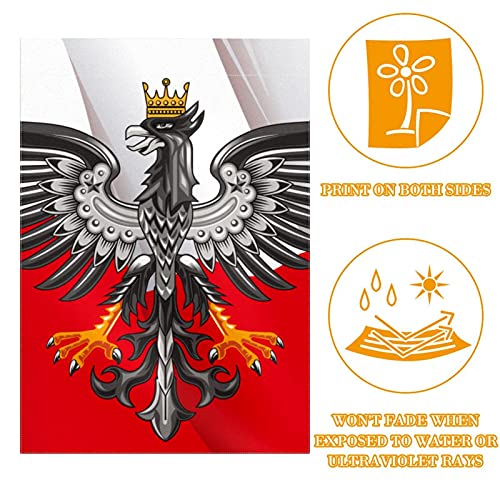 Drapeau de bienvenue Pologne anti-décoloration extérieur double face