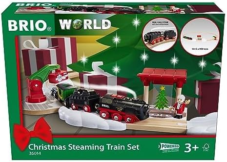 BRIO World 36014 - Juego de tren de vapor navideño 33307, paquete de expansión avanzada, 38 piezas para niños