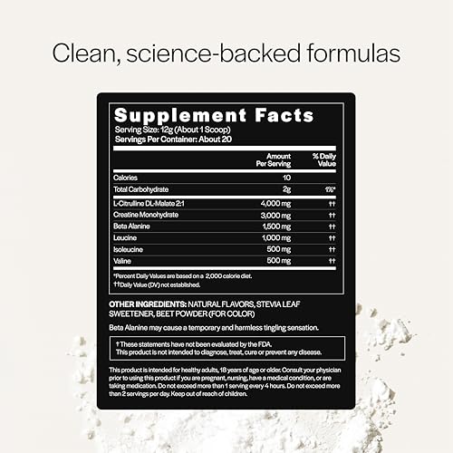 Image of Gainful Caffeine Free Pre Workout Powder with Creatine, Watermelon Flavor, Supports Strength, Endurance, & Recovery, BCAAs, Beta Alanine, L-Citrulline, No Artificial Ingredients, 20 Servings