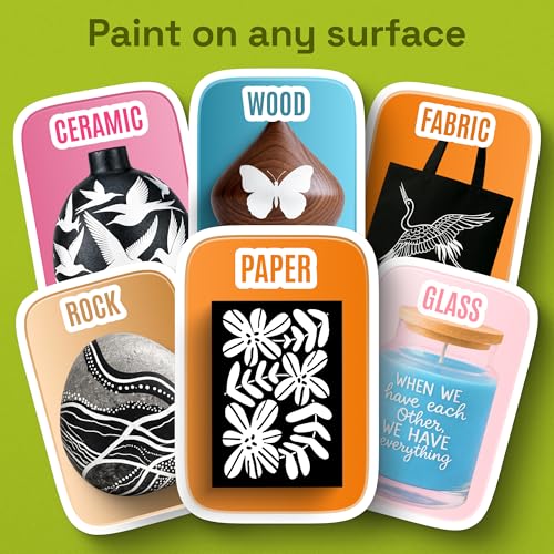 Image of ARTISTRO 24 White Dual-Tip Acrylic Paint Markers - Paint Pens Set with Dot & Fine Tips for Fabric, Rock, Glass, Wood, Coloring Books - Arts & Crafts Gift - Classroom Must Haves & School Supplies