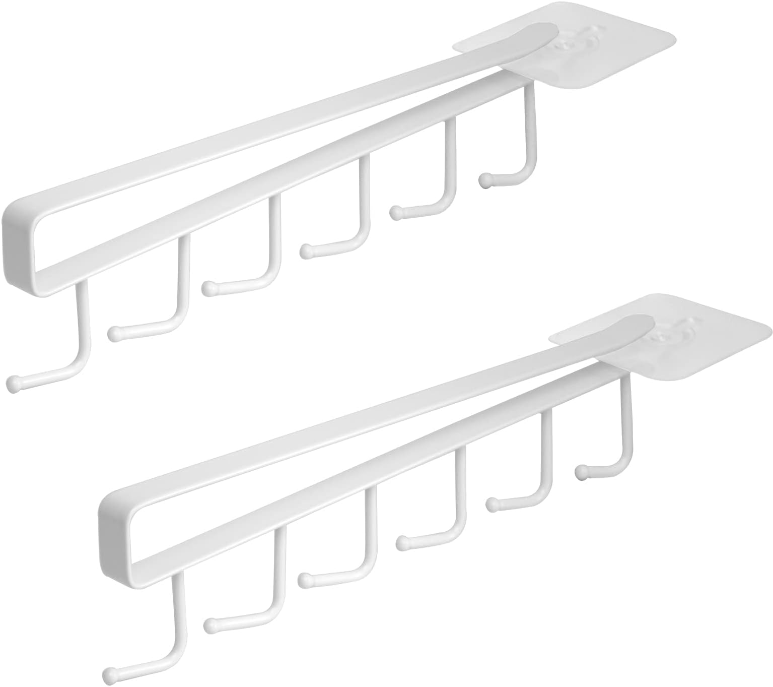 Cymax 2pcs Strong Adhesive Cup Holder Under Cabinet with 2 Pack Adhesive Screws for Kitchen, Fit for 1 Inch Thickness Shelf or Less