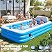 AixPool Extra Large Inflatable Pool With Lights,Upgraded Solar Powered Blow Up Pool For Adults,Inflatable Kids Swimming Pool with Seat& Backrest,Big Inflatable Kids Pool For Backyard,120x73x20IN-White