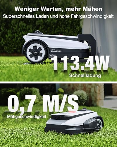 ECOVACS GOAT A1600 LiDAR PRO Care Kit Mähroboter ohne Begrenzungskabel, 1.600 m², 360° Dual-LiDAR-Navigation, automatische Kartierung, KI-3D-Hindernisvermeidung, superschnelles Laden, 50 % Steigung 6
