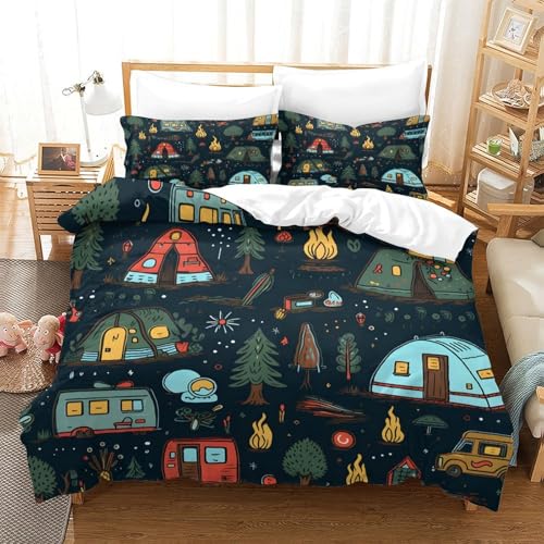 Housse de couette 135x200 infroissable en microfibre douce facile à enfiler