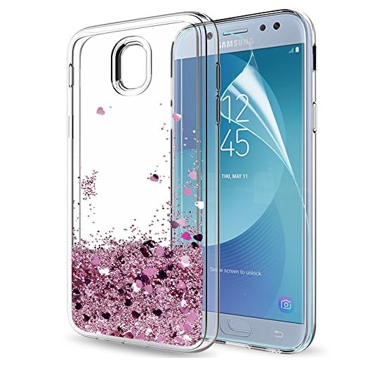 Samsung Galaxy J5 fodral 2017 med HD-skärmskydd LeYi, Bumper case, ZX SAM J5 2017 Rose Gold