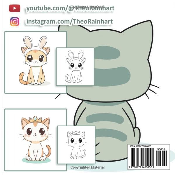Cute and Kawaii Cats Coloring Book for relaxation: Coloring book with bold and easy designs for kids and adults image 3