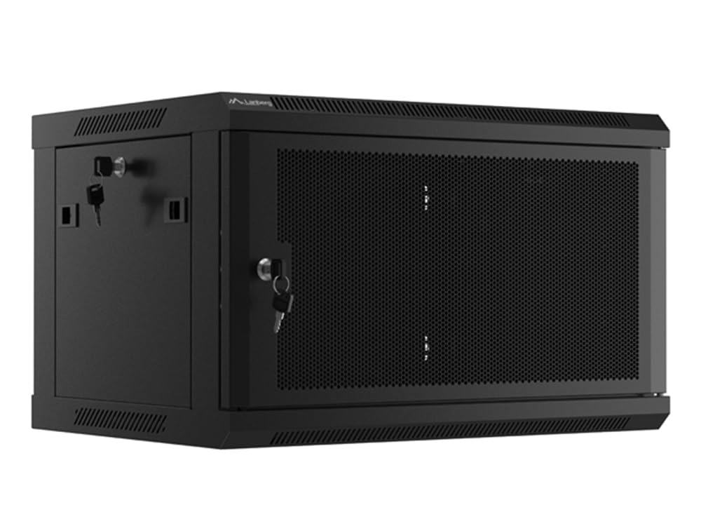 Lanberg Rack Cabinet 19 Inch Wall Mounted 6u/600 x 450 with Perforated Door Black