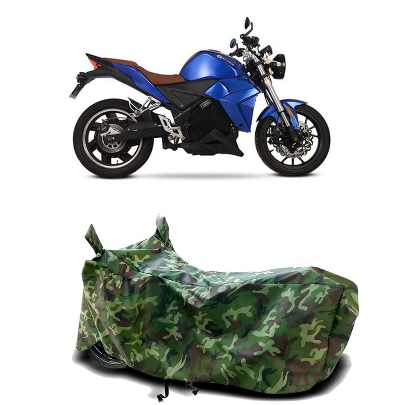 Image of DUFFEL-100% Heat Protection Two Wheeler Bike /Scooty Body Cover for Evoke Motorcycles Urban Classic BS6 Water Resistance /UV-Rays /Birds Dropping /Scratchproof /Dust Proof /Waterproof[Green Jungle Print]