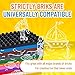 Strictly Briks Block Baseplates - Compatible with Lego Duplo - 12-Pack, 7.5 x 3.75 in, Rainbow - Stackable Building Plates - Toddler & Kid Building Toys