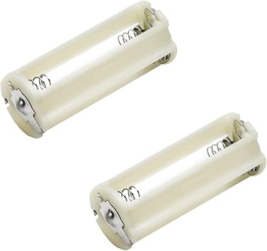 3Pcs AAA Battery Adapter Holder, Cylindrical Battery Storage Holder Case for 3 x1.5V AAA Flashlight Torch, White with Flat Head