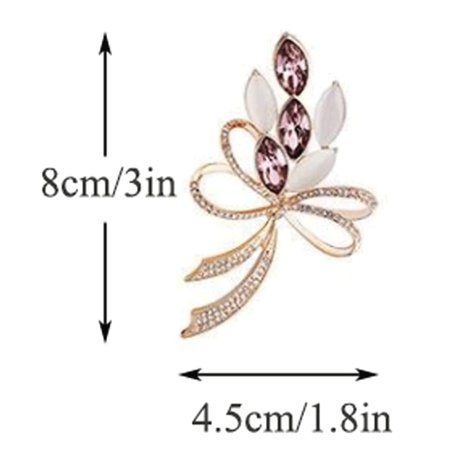 LNNSHX Broszka Eleganckie kryształowe broszki Delikatne klipsy do kołnierzyka dla kobiet Przypinka do kołnierza Moda Szal Pin Biżuteria Piersi Przypinka do klapy (różowa czerwień)