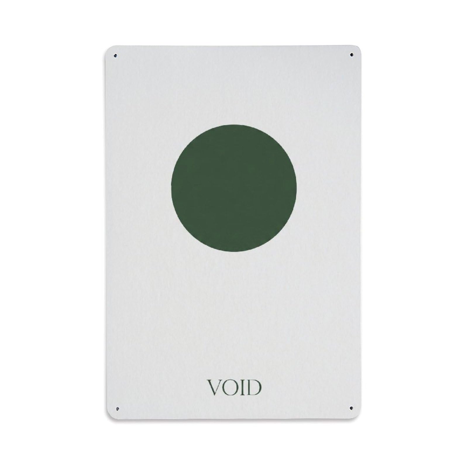 Retro Minimal Zen Green Void Circle Quiet Calm Meditation Metal Tin Sign Plaque Wall Decor for Cafe, Man Cave, Club Bar, Office, Home Garden Round Metal Poster 8x12Inch