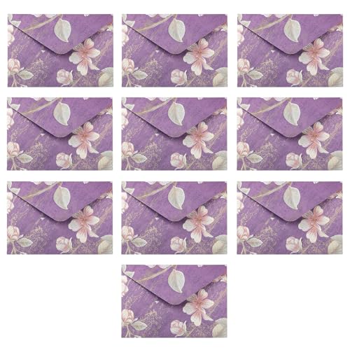 フラワー封筒 10枚 6x4インチ 結婚式 バレンタインカード 郵送用 6x4インチ フリップ封筒 招待状 装飾 オフィス