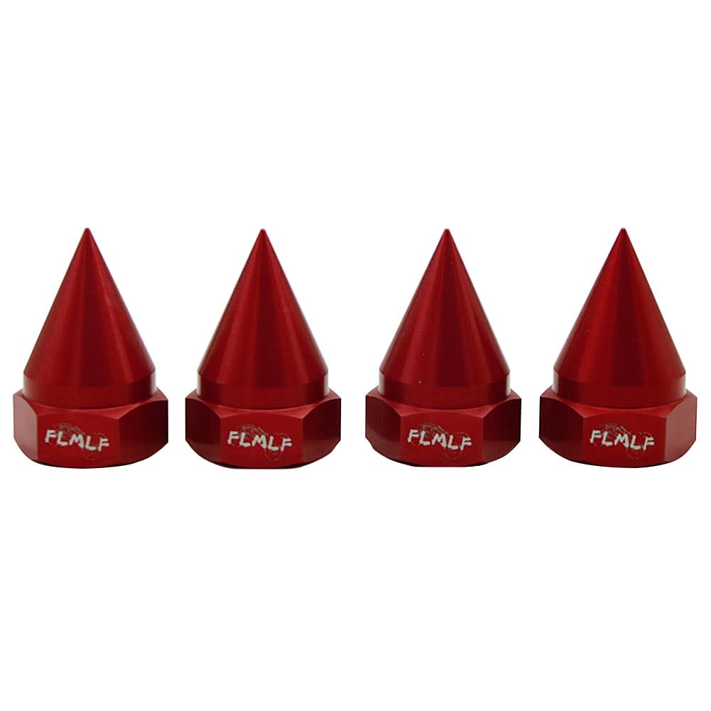 FLMLF CNC Metal Cone Fixed Screw Nut (4pcs/Set) for 1/5 HPI Rovan Baja 5B SS 5T 5SC Parts (Red)