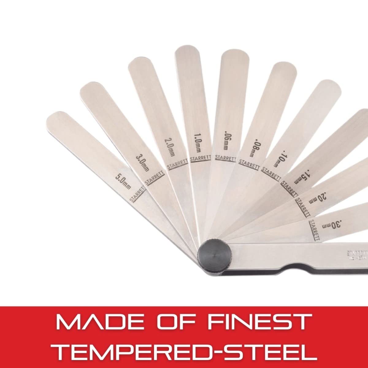 Starrett 467M - Spessimetro con 13 lame, gamma di misurazione 0,04-5,0 mm