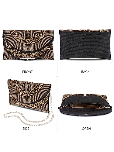 Image of Peora Malti Color Clutch Purses for Women Handmade Evening Handbags Bridal Clutch