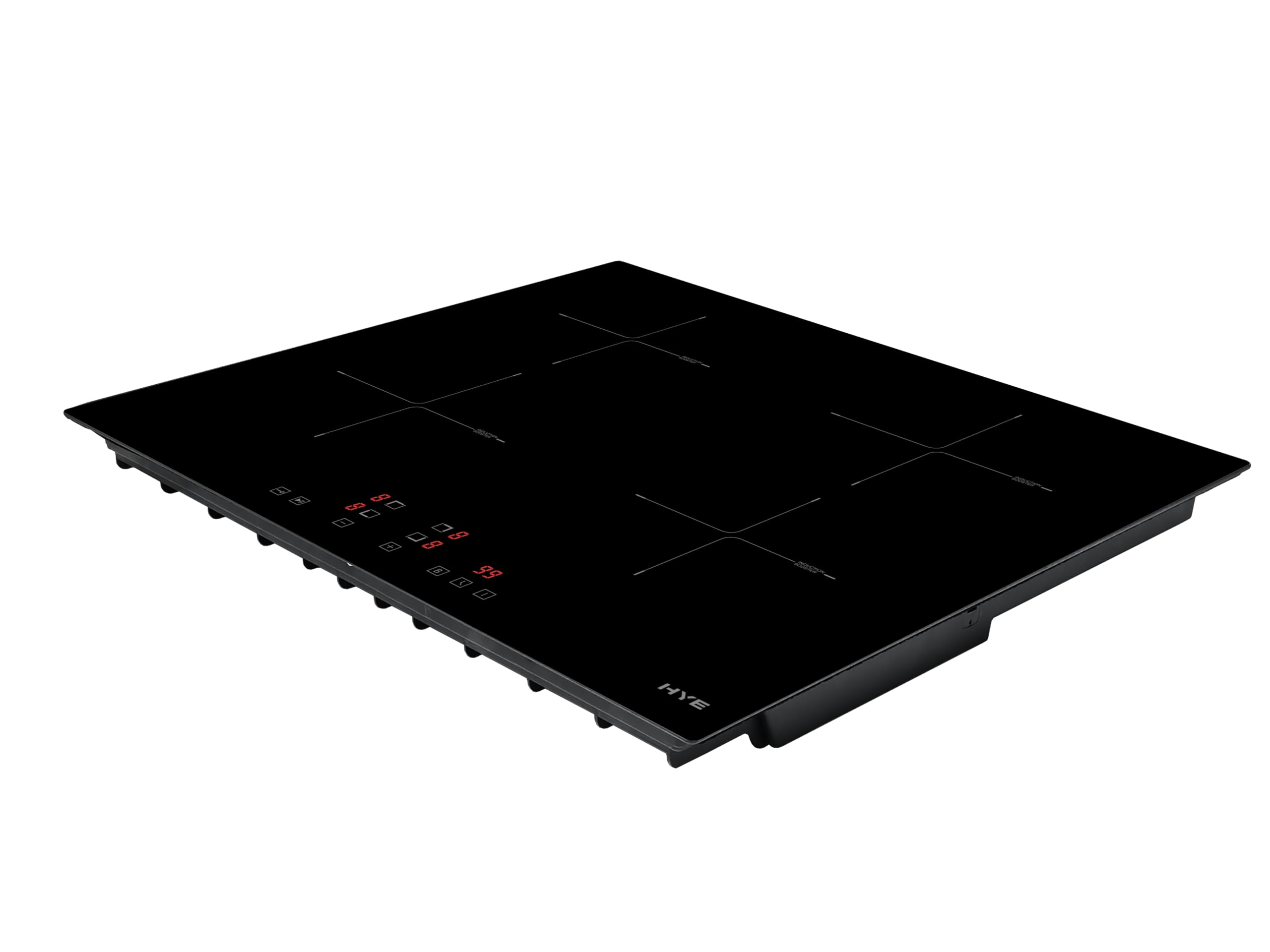 HYE Electric Hob - Induction Hob, 60cm Built In, 4 Cooking Zones, Sleek Black Glass Surface, Intuitive Touch Control Panel, Child Lock, Perfect For Modern Homes - C01IH60E28 — view 3