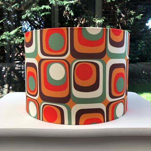 60s 70s Retro Mid Century MCM Lampshade Orange Rust West Germany (Table/Floor, Medium (30cm Diameter))
