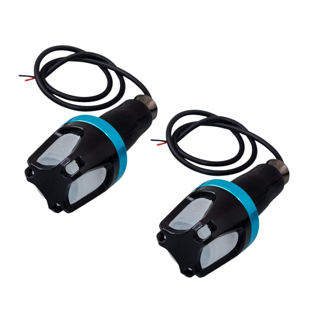Amazon | バイク ハンドル バーエンドライト LED 車幅灯 左右 緑 青
