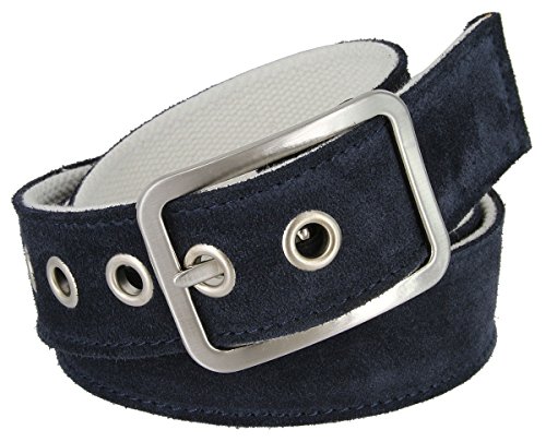 C075/40 Suede With Canvas Backing Center Buckle Belt Made In Italy