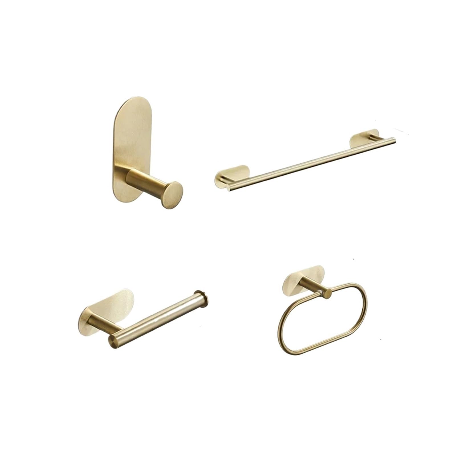Set di accessori da bagno autoadesivo in acciaio inox 304 – Barra portasciugamani spazzolato e porta asciugamani di carta, kit essenziale da 4 pezzi