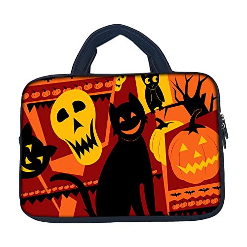 Image of TheSkinMantra Chain Laptop Sleeve Bag Compatible with Laptop /Macbooks /Chrombook /Notebook /Zbook (14.1 Inch (Handle), Black Cat)