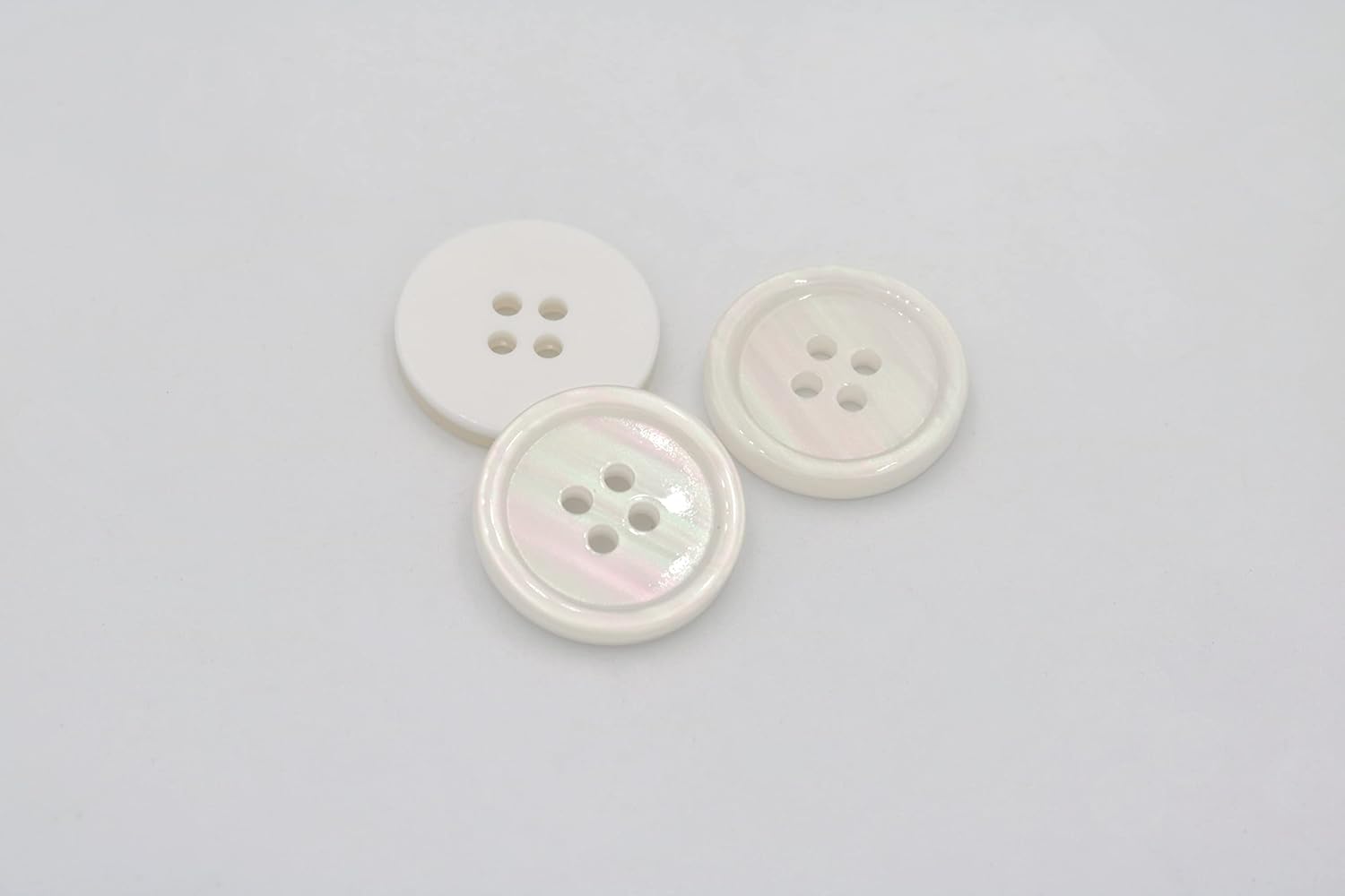 4 Holes Sewing Round Resin Buttons for Blazers Shirts Clothes DIY Accessories White 20mm