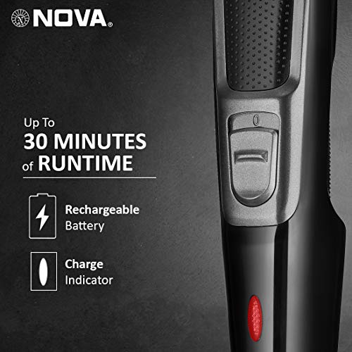 Nova NHT 1076 Cordless: 30 Minutes Runtime Trimmer for Men (Black) view 2