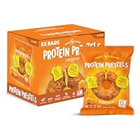 Crisp Power High Protein Pretzel Crisps - 6 Pack x 1.75 oz Crunchy & Flavorful Plant-Based Snack. No Sugar, 28g Protein Per Pack in 3 Savory Flavors, Vegan, Keto Friendly, Non-GMO, Kosher Non-Dairy (1.75 Ounce (Pack of 6), Cheddar)