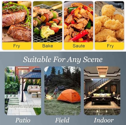 Poêle à bois portable en fonte – Chauffage multi-combustibles pour cuisine intérieure et extérieure, camping, barbecue et terrasse