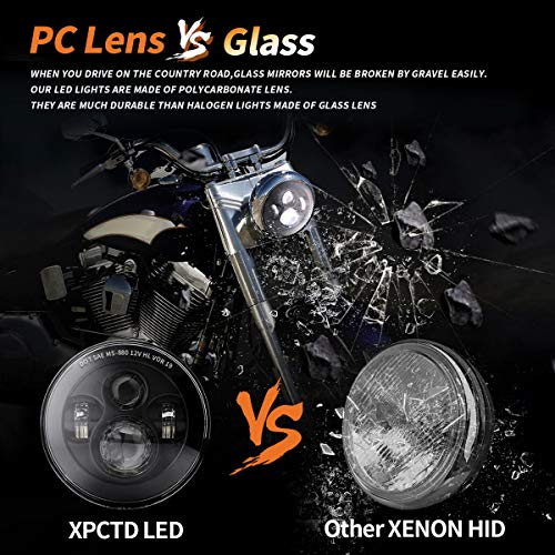 Image of XPCTD 7 Inch LED Headlight With Mounting Bracket For Touring Street Glide Road King Ultra Classic Electra Glide Fat Boy Tri Cvo Heritage Softail Slim